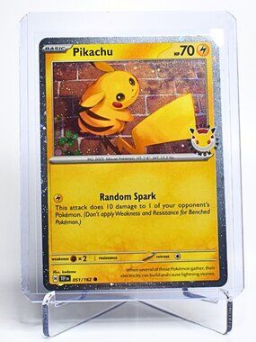 Pokemon TCG Pikachu 051/162 Pokemon Day 30th 2026 Stamped Promo Cosmos Holo NM
